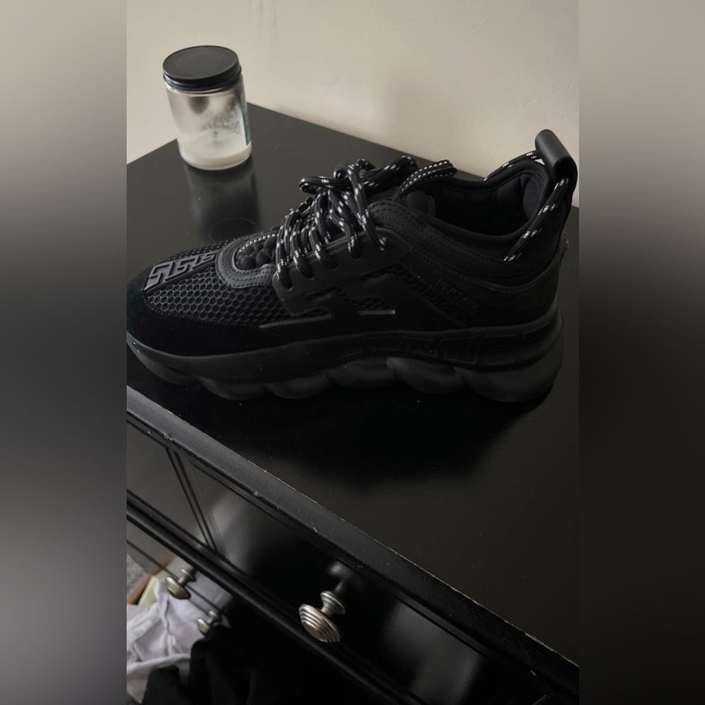 SOLD ON DEPOP ! Versace chain reaction sneakers | black